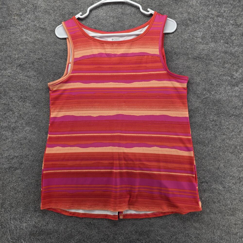 Columbia Tank Womens M Multicolor Striped Basic Crew Neck Stretch Activewear